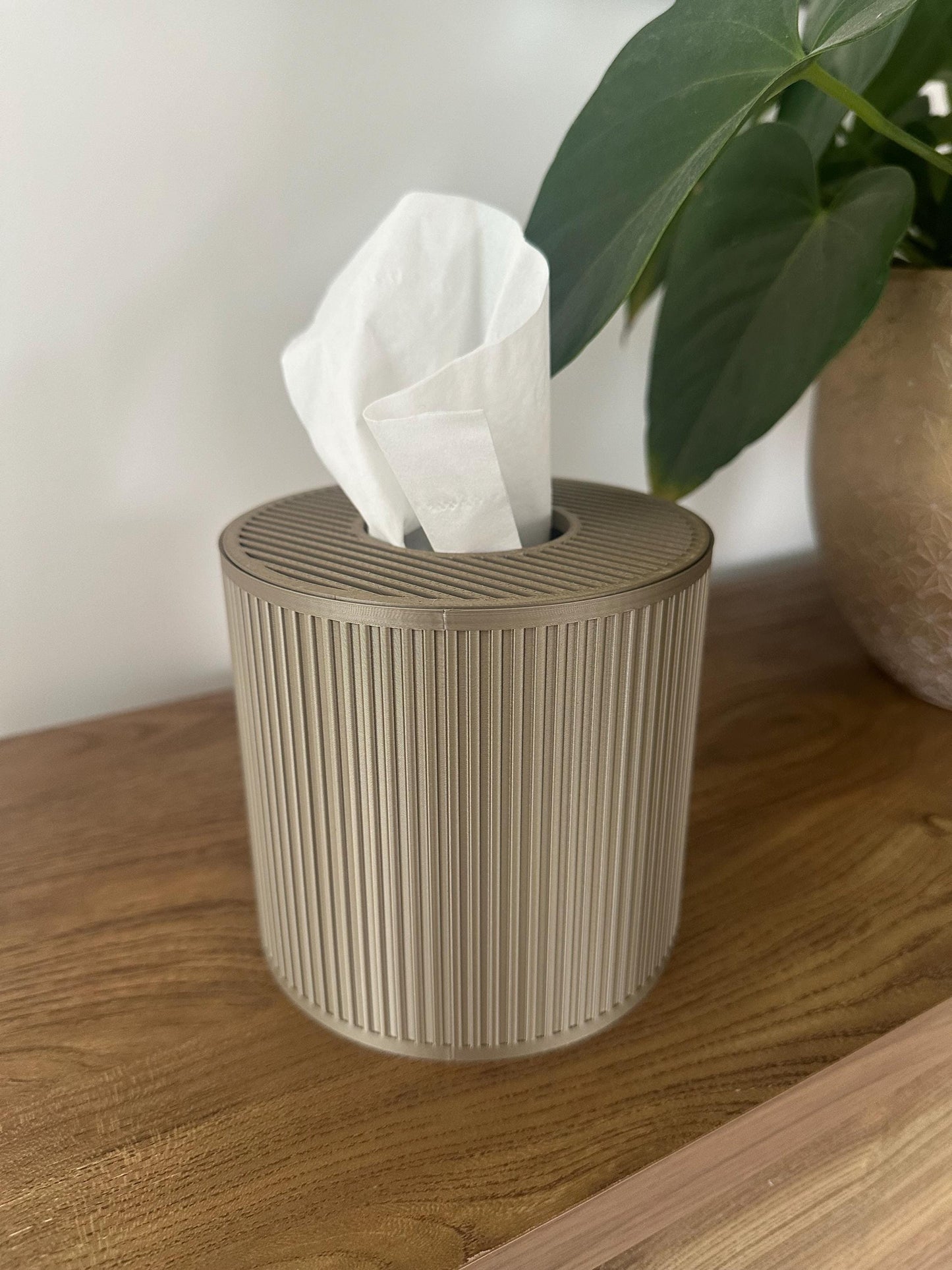 Tissue Box Cover – Gold – Cylinder
