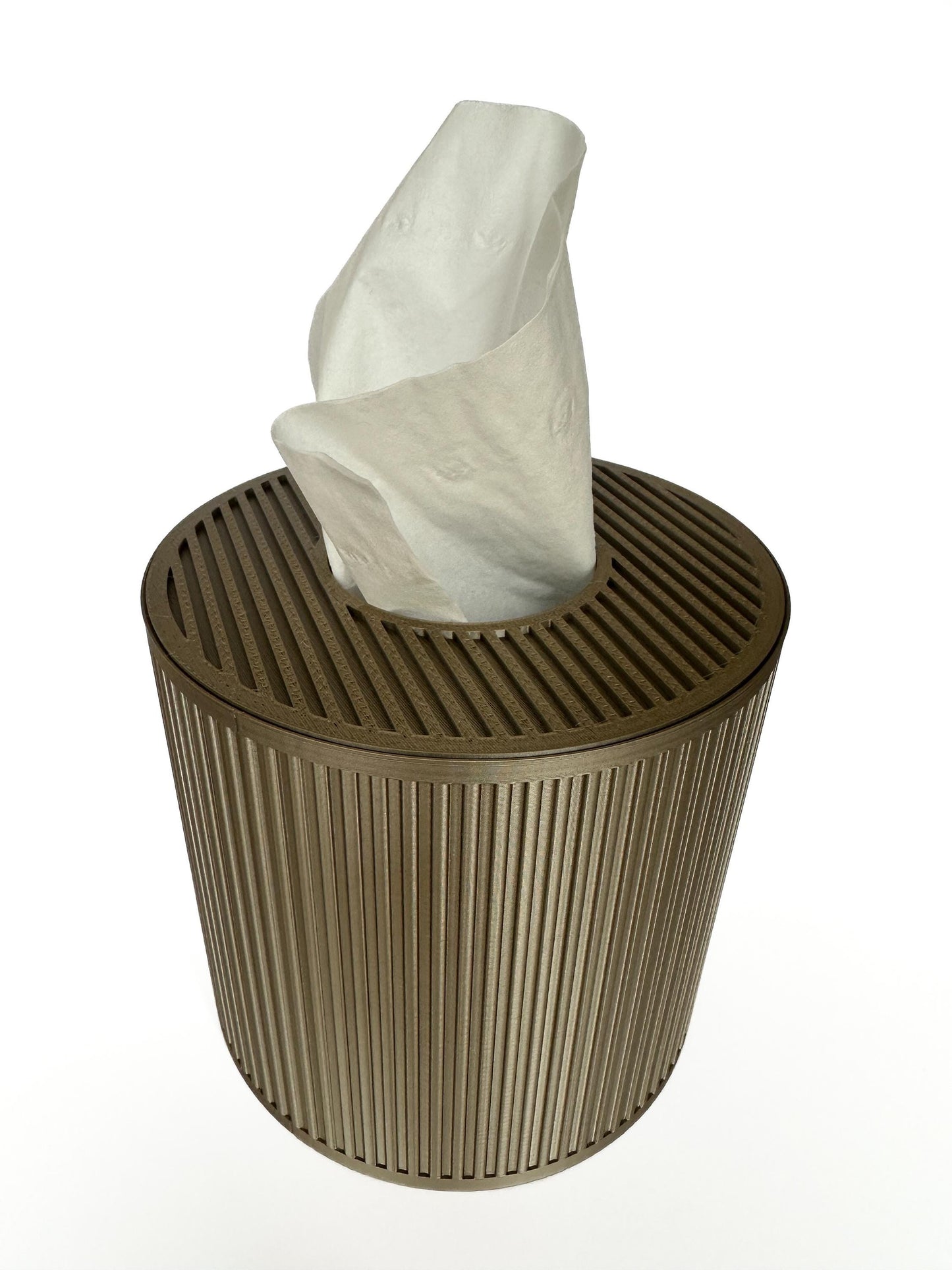 Tissue Box Cover – Gold – Cylinder