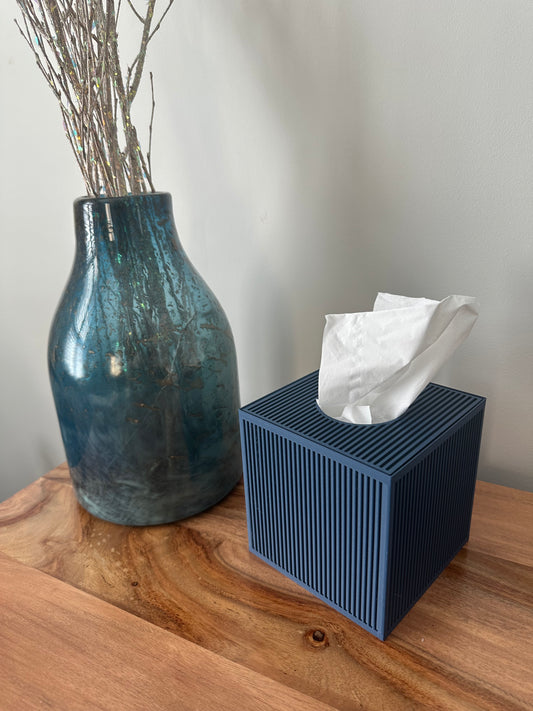 Tissue Box Cover – Blue – Cube